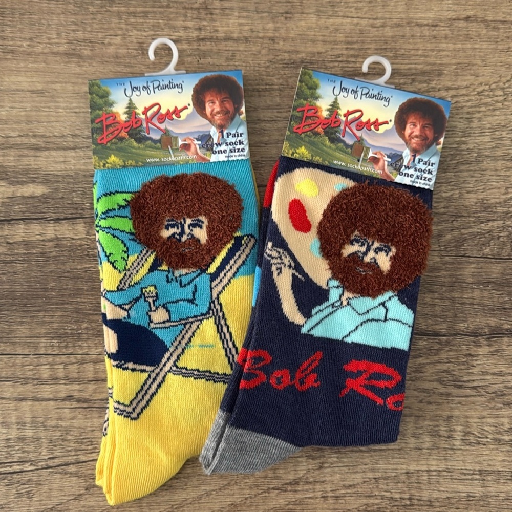 Bob Ross Sockopath Socks | 2 Pair‎ | Brand New